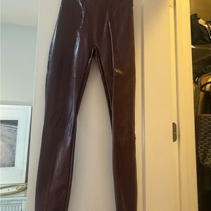 SPANX Glossy Burgundy Leggings